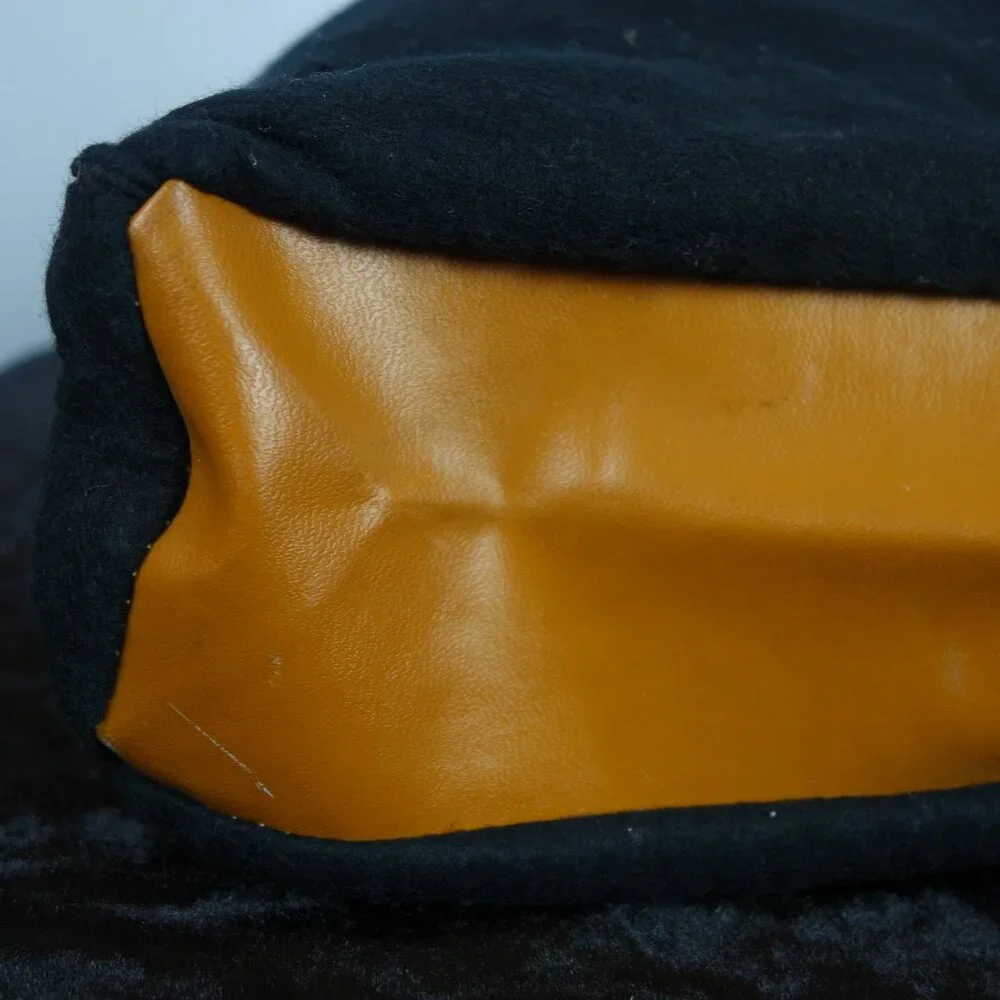 Vintage 1970's Gucci Felt & Faux Leather Shopping Tote Bag, Sz 13.75 in x 13 in